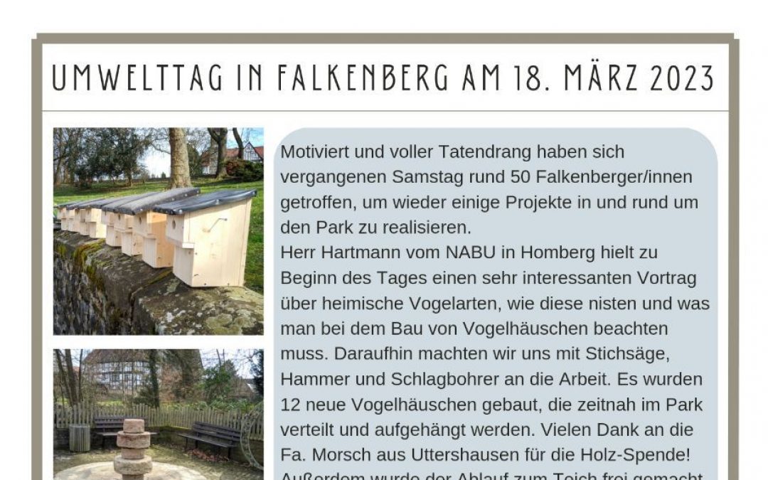 Bericht vom Umwelttag